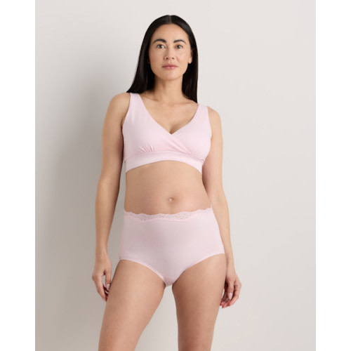 Organic Cotton Lace Trim Maternity & Postpartum Brief (6-pack) in Black