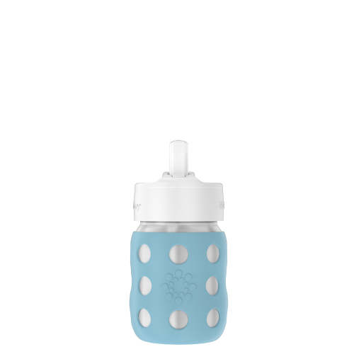 8oz Stainless Steel Baby Bottle Pivot Straw Cap