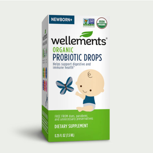 Wellements Organic Probiotic Drops For Newborn Babies & Infants {Helps Gut Health}
