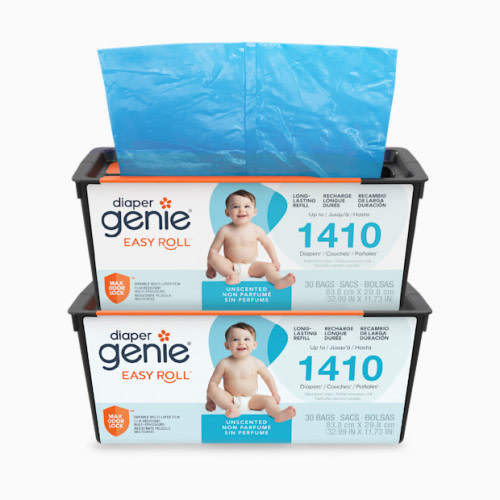Diaper Genie Easy Roll Refill Bags - Compatible with Signature and Platinum Pails - Unscented, 60