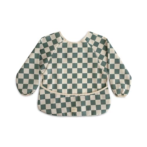 mushie Long Sleeve Baby Bib | Water Resistant Adjustable Fit for Ages 6-24 Months