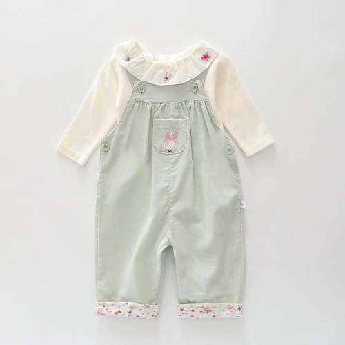 Country Charm Cord Overalls Set