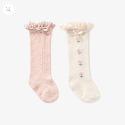 Floral Knee-high Non Slip Baby Socks 2 pack – Elegant Baby
