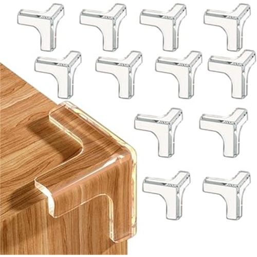 12 Pack Corner Protector Baby – T-Shaped Baby Proof Corners and Edges with Safety Bumpers, Soft Silicone Table Corner Covers Baby Safety, Corner Guards