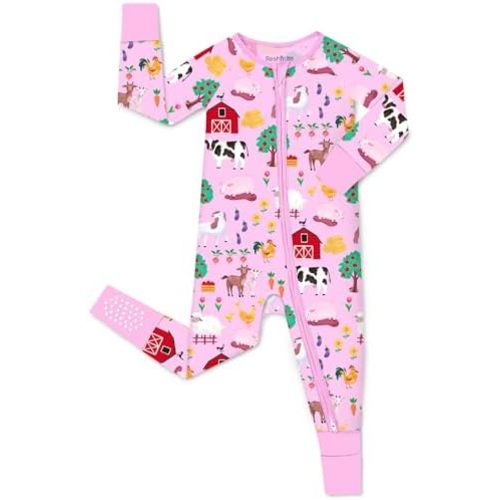 babee Reshinee Bamboo Viscose Baby Footie Pajama, Zipper Pajamas for Baby Boys & Baby Girls 0-24M