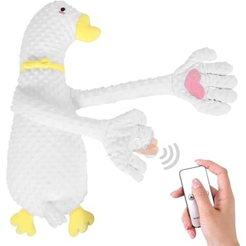 LiKiLiKi Giant White Goose Interactive Plush Toy, Soft Stuffed Animal with with Remote Control, Cute Plush Doll for Toddlers and Kids