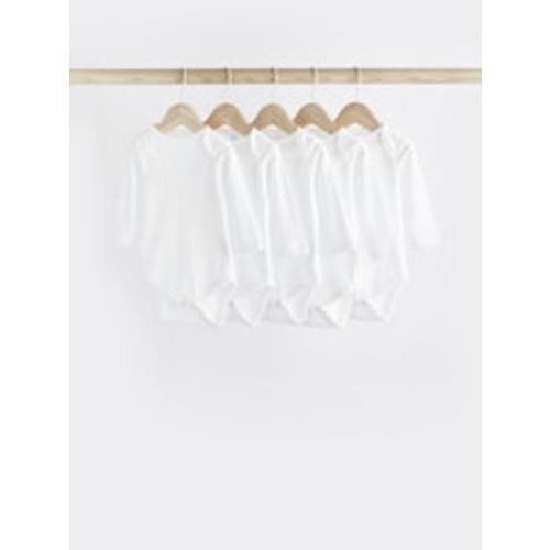 Buy White 5 Pack Essential Baby Long Sleeve Bodysuits from Next USA