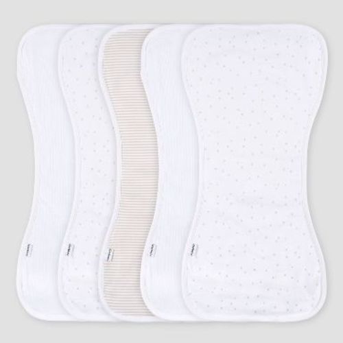 Gerber Baby 5pk Burp Cloth - White