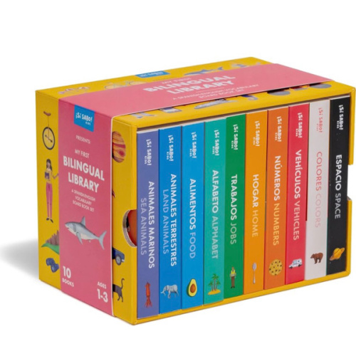 My First Bilingual Library: A Spanish-English Vocabulary Board Book Set of Colors, Numbers, Animals, ABCs, and More (Si Sabo Kids)