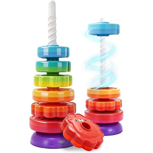 Montessori Toys for 1 Year Old, Spinning Stacking Toy