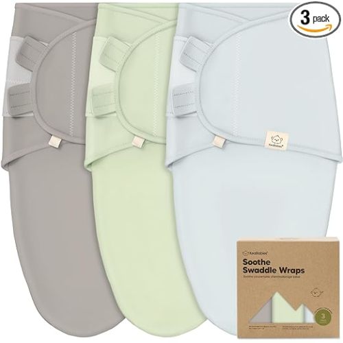 KeaBabies 3-Pack Baby Swaddle Sleep Sacks - Organic Swaddles for Newborns, Infant 0-3 Months, Baby Girls, Boys, Soft & Snug Newborn Sleep Sack, Nursery Swaddling Blankets (Ripple, OS)