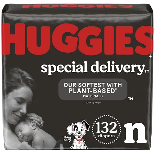 Huggies Special Delivery Hypoallergenic Baby Diapers Size Newborn (up to 10 lbs), 132 Ct, Fragrance Free, Safe for Sensitive Skin