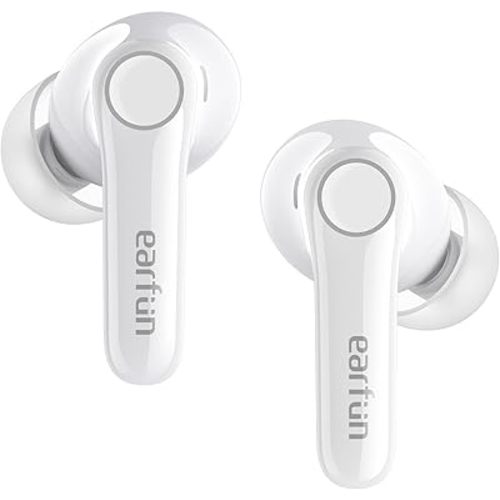 EarFun Air Pro 4 Adaptive Hybrid Noise Canceling Wireless Earbuds, Qualcomm Snapdragon Sound, aptX Lossless, 6 Mics AI CVC 8.0 Call, LDAC Hi-Res Audio, 52H Playtime, Bluetooth 5.4 (Glossy White)