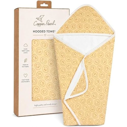 Copper Pearl Hooded Bath Towels Premium Knit/Terry Cloth Baby Towels with Hood, Pockets, and Cool Designs - Great to Gift and Make Bath Time Fun - Baby Bath Towel, Vance