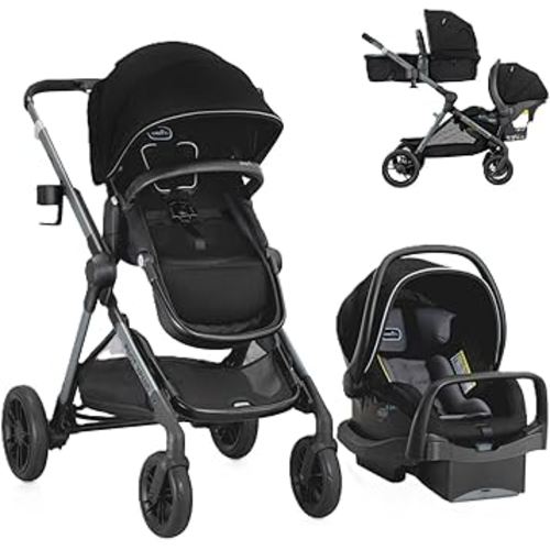 Pivot Xpand Modular Travel System with LiteMax Infant Car Seat with Anti-Rebound Bar (Ayrshire Black)