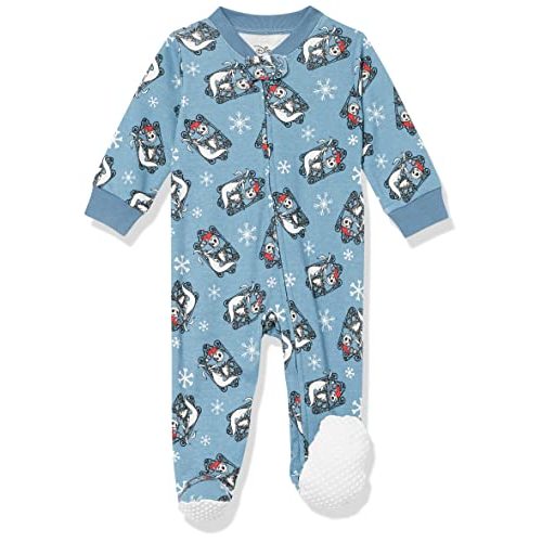 Amazon Essentials Disney | Marvel | Star Wars Unisex Babies' and Toddlers' Snug-Fit Cotton Footed Pajamas, Multipacks