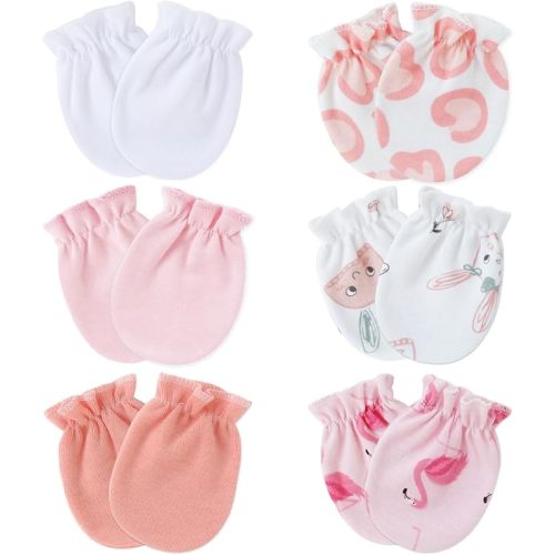 Baby Mittens 0-6 Months No Scratch 100% Cotton Gloves for Newborn Boys Girls