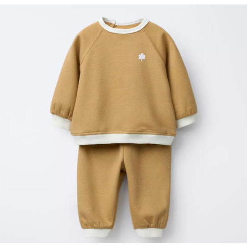 CONTRAST SWEATSHIRT AND PANTS SET - Ocher | ZARA United States