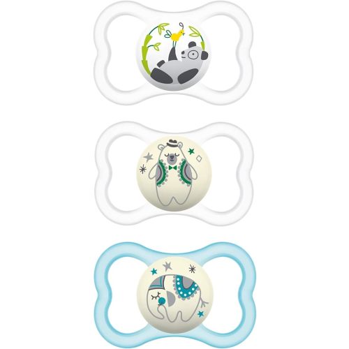 MAM Air Night & Day Baby Pacifier, for Sensitive Skin, Glows in The Dark, 3 Pack, 6-16 Months, Unisex,3 Count (Pack of 1)