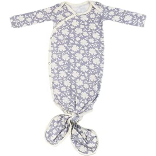 Copper Pearl Baby Gown - Knotted Newborn Sleepers for Baby Boy and Girl, Soft Stretchy Long Sleeve Infant Gowns with Bottom Tie and Hand Mittens, Perfect Hospital Coming Home Outfit (Lacie)