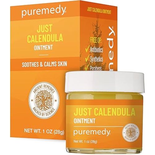 Puremedy - Just Calendula Herbal Salve for Dry Skin & Irritations - Natural Organic Remedy, Multi-Purpose Nourishing Ointment for Dryness, Cuts, 1 oz (Pack of 1)