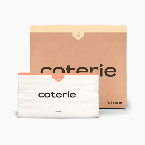 Coterie Ultra Soft Diapers, Monthly Supply - Size 1, 198 Count