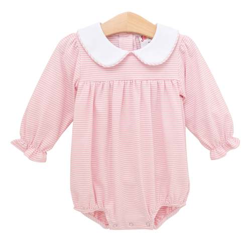 Girls Light Pink Stripe Lottie Bubble