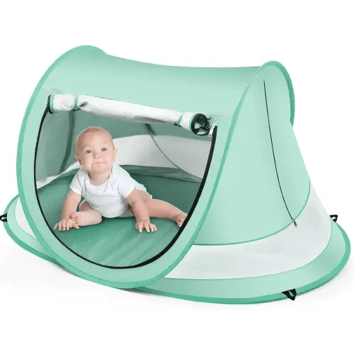 Baby Beach Tent,Large Pop Up Beach Tent Sun Shade for Beach,Portable Baby Travel Tent with Mosquito Net,Indoor Baby Play Tent,UPF 50+ UV Protection Sun Shelters for Infants