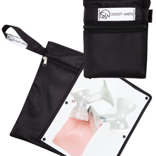 Pumparoo Wet Dry Bag with Staging Mat Black Waterproof and Portable Pump Storage – Sarah Wells Bags