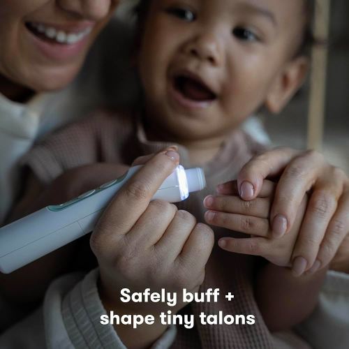 Amazon.com: Frida Baby Electric Nail Buffer | Safe + Easy Baby Nail File, Baby Nail Clippers + Nail Trimmer Kit for Newborn, Toddler, Children's Fingernails/Toenails, 4 Buffer Pads, LED Light, Storage Case, White