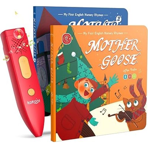 KOKODI Talking Pen Books Set, Interactive Audio Nursery Rhymes with Learning Pen, Educational Sensory Toy, Early Learning Gift for Toddlers Kids, Birthday & Christmas Gifts for Boys Girls Age 2-6