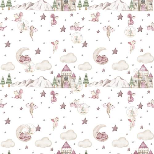 Mauve Baby Dragon Princess Baby Crib Blanket, Moon & Stars Crib Bedding, Nursing Pillow Cover, Newborn, Changing Pad Cover, Crib Sheet, Girl