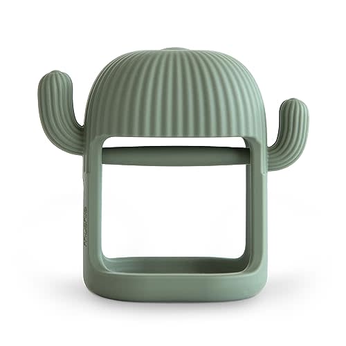 mushie Silicone Baby No-Drop Cactus Teether Toy