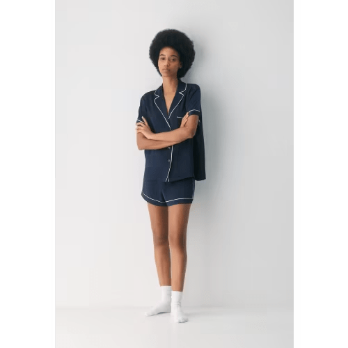 Nightside Silk Shortsleeve Pajama Shirt