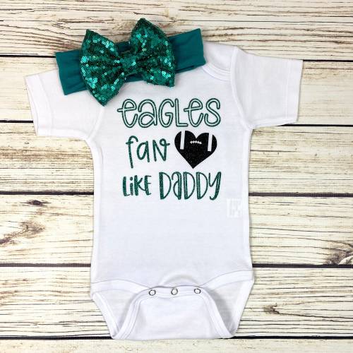 Eagles Fan Like Daddy Football Bodysuit Outfit For Baby Girl