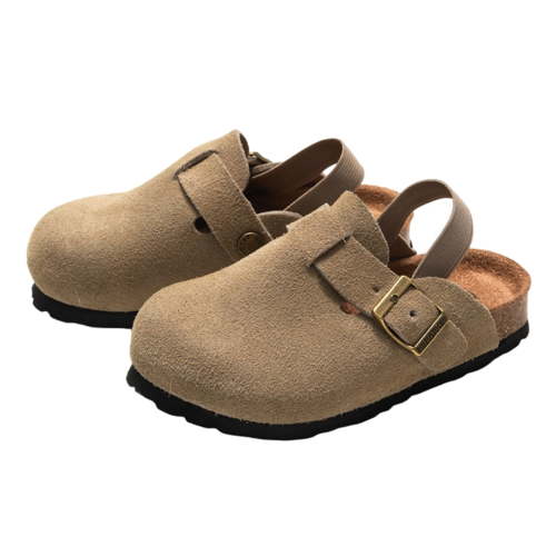 Autumn Winter Children's Cork Sandals Boys Girls Genuine Leather Beach Slippers