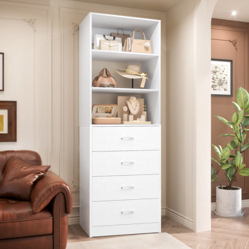 Latitude Run® Danniele 115.7" W Walk In Closet System with 4 Drawers & Reviews | Wayfair