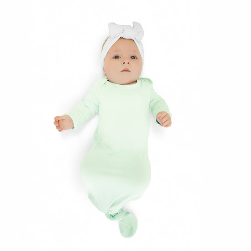 Bumbunny Baby | Knotted Gown in Soft Mint