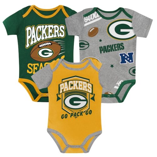 Newborn Green Bay Packers  Outerstuff First Round Pick Three-Piece Creeper Set