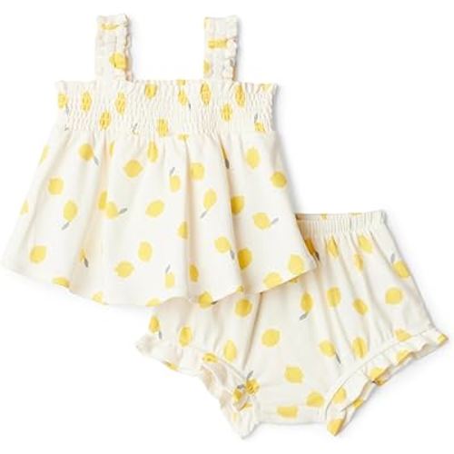 Amazon Essentials x Sofia Grainge Baby Girls' Cotton Sleeveless Shirt and Shorts Play Set