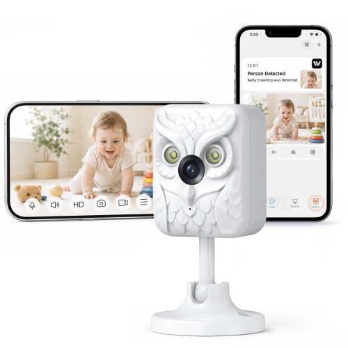 Kazilan 2K Baby Monitor with Color Night Vision, 5GHz WiFi Nanny/Pet Indoor Camera, Two-Way Talk, Motion Tracking, Siren Alarm