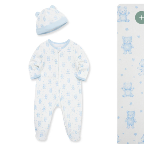 Happy Bear 2-Way-Zip Footie & Hat