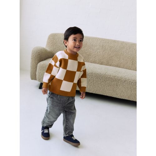 Tan Brown Knitted Crew Neck Jumper (3mths-7yrs)