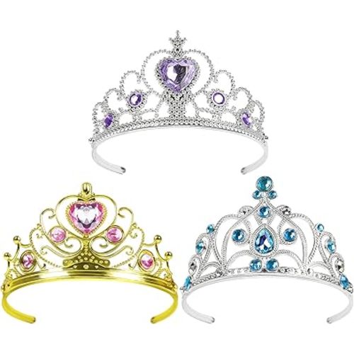 Princess Crowns Tiara for Little Girls, Toddler Girl Tiara Crown Princess Dress Up Accessories, Birthday Dress Up Crown, Costume Set Toy Gift for 3 4 5 6 Year Old Toddler Girl