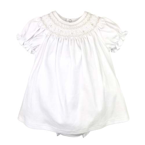 100% cotton Bishop Smocked Knit Dress