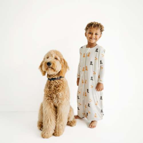 Bamboo Sleep Sack with Legs in Fluffy Dog 1.0 TOG | Kyte Baby