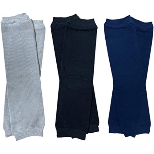 juDanzy 3 Pairs of Navy Black and Gray Baby and Toddler Boys Solid Colors Leg Warmers