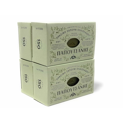 Papoutsanis Pure Greek Olive Oil Soap Of Bars, 8.8 oz