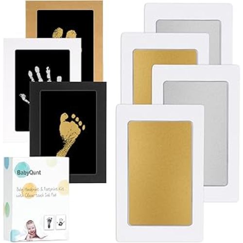 Inkless Baby Hand and Footprint Kit,Clean-Touch Ink Pad Kit,Safe No Mess Printing Infant Hand Foot Stamp,4 Pack Newborn Inkless Print Pads Best Keepsake or Gifts for Family