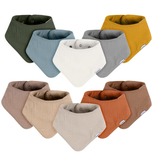 10-Pack Baby Neutral Multi Browns Muslin Bandana Bibs – Gerber Childrenswear